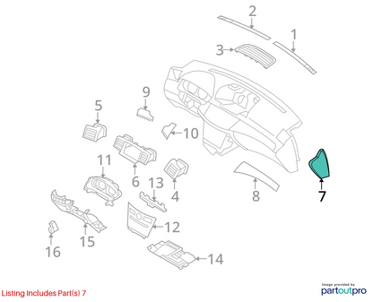2006-2010 INFINITI M35 M45 DASH LEFT DRIVER SIDE END COVER TRIM 68421-EH100 OEM