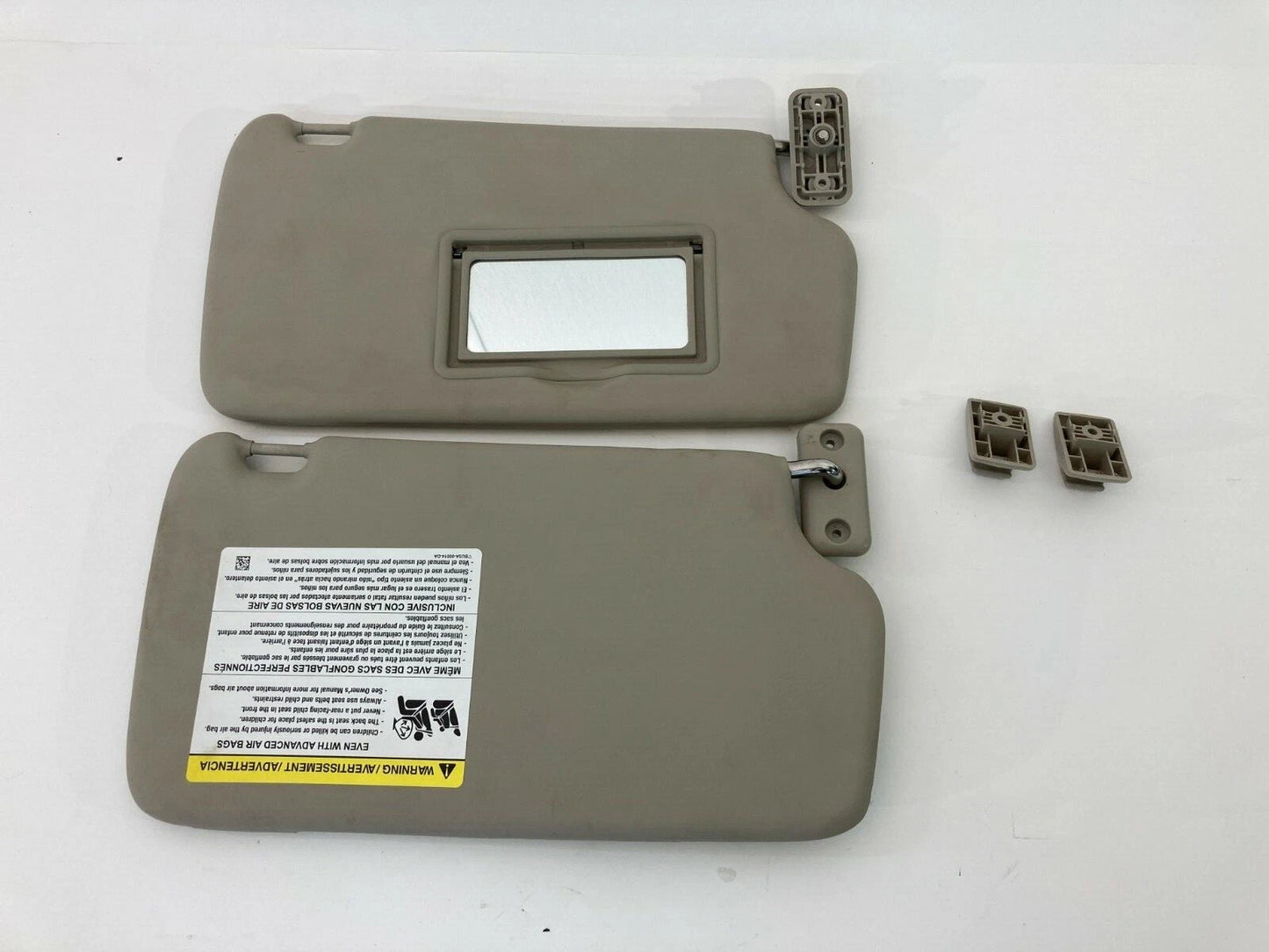 11-19 FORD FIESTA FRONT LEFT RIGHT SUN VISOR PAIR SET ASSEMBLY WITH CLIPS OEM