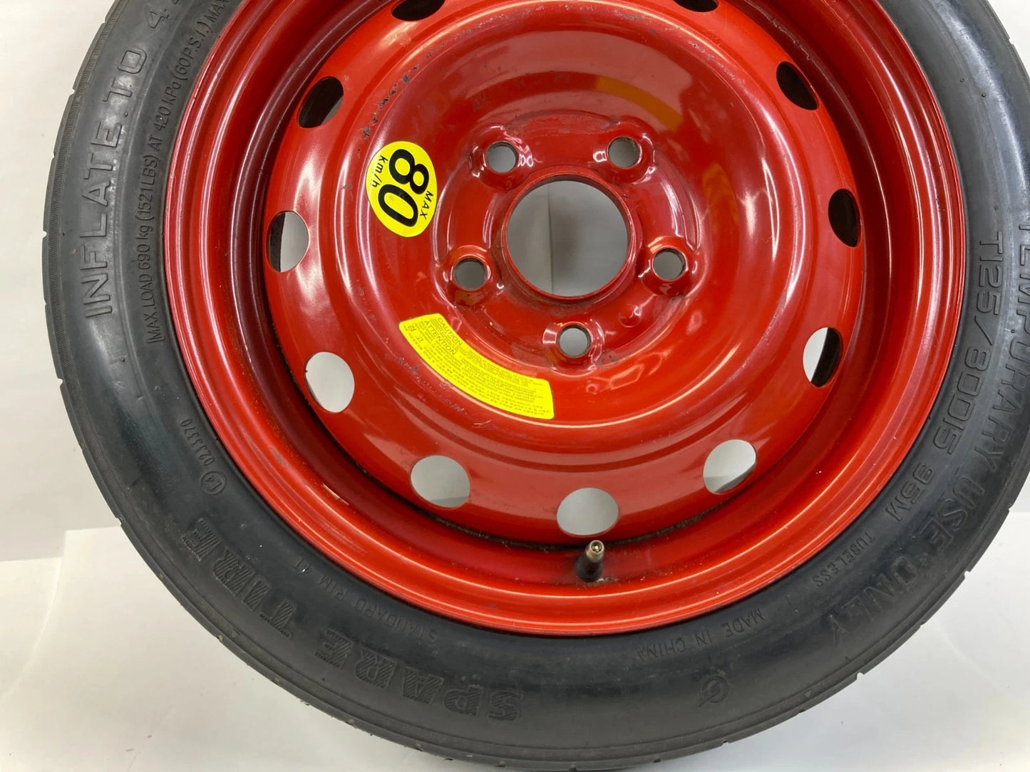 08-12 HYUNDAI ELANTRA EMERGENCY SPARE TIRE WHEEL COMPACT DONUT T125/80D15 96M