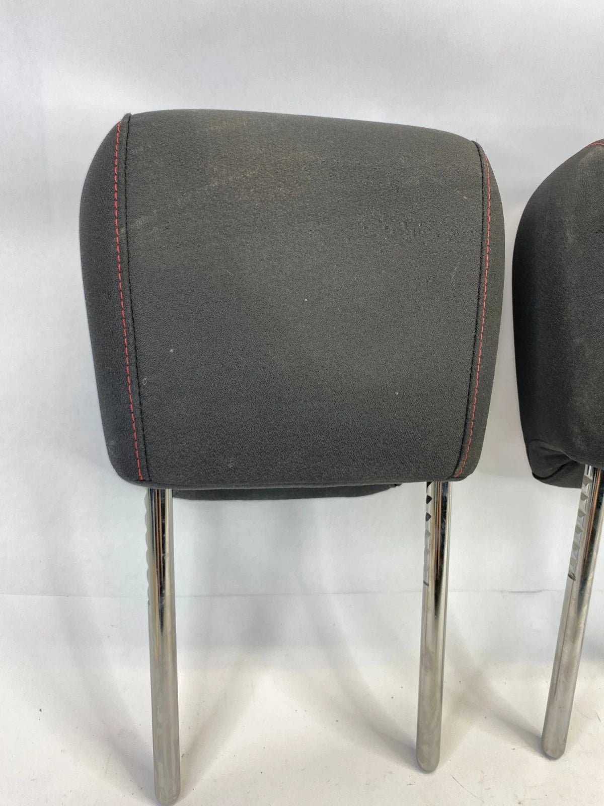 2010-2017 CHEVROLET EQUINOX PAIR CLOTH SEAT HEADRESTS RED STITCH FR OEM FACTORY
