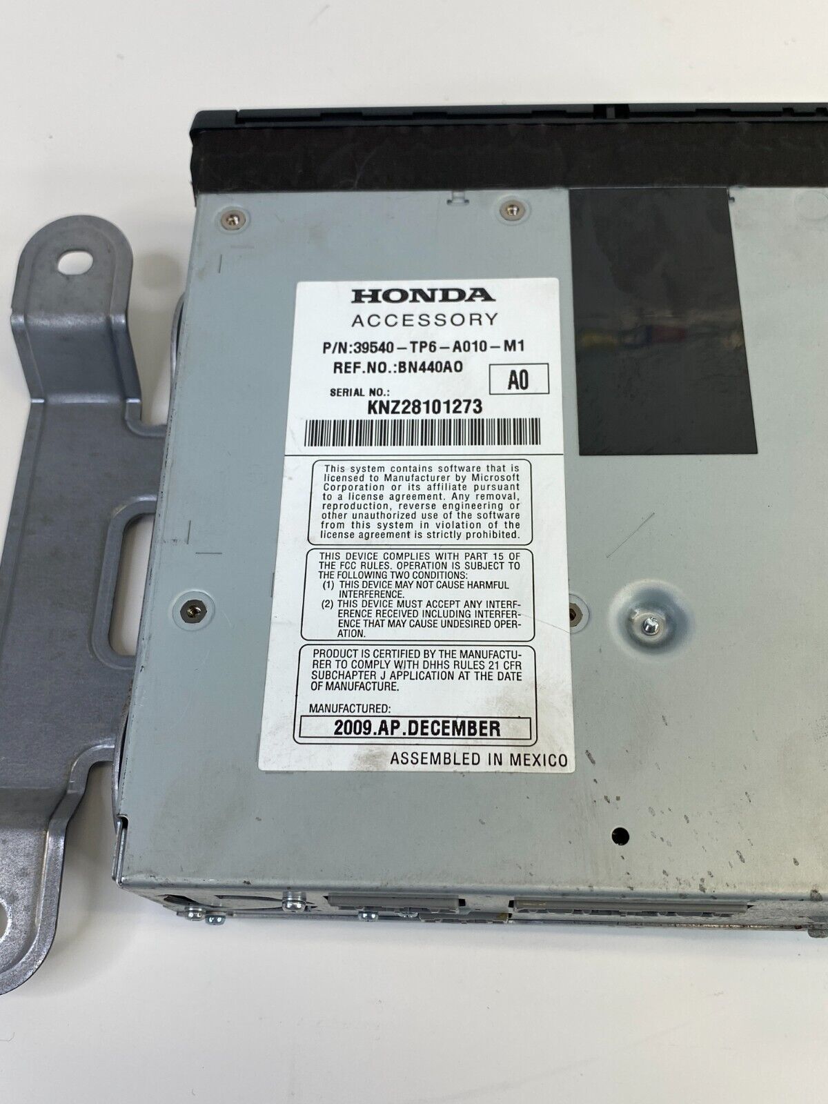 2010 2011 Honda Accord Croostour Entertainment DVD Video Player 39540-TP6 OEM