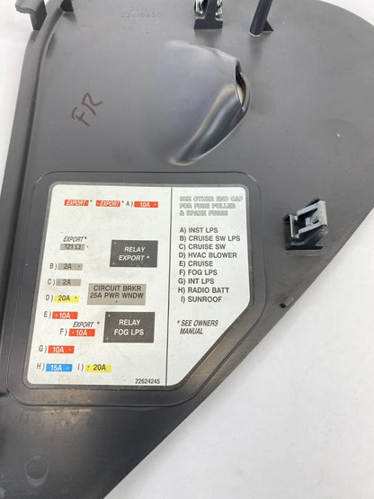 2001-2005 PONTIAC GRAND AM DASH RIGHT SIDE END CAP FUSE BOX COVER 222618850