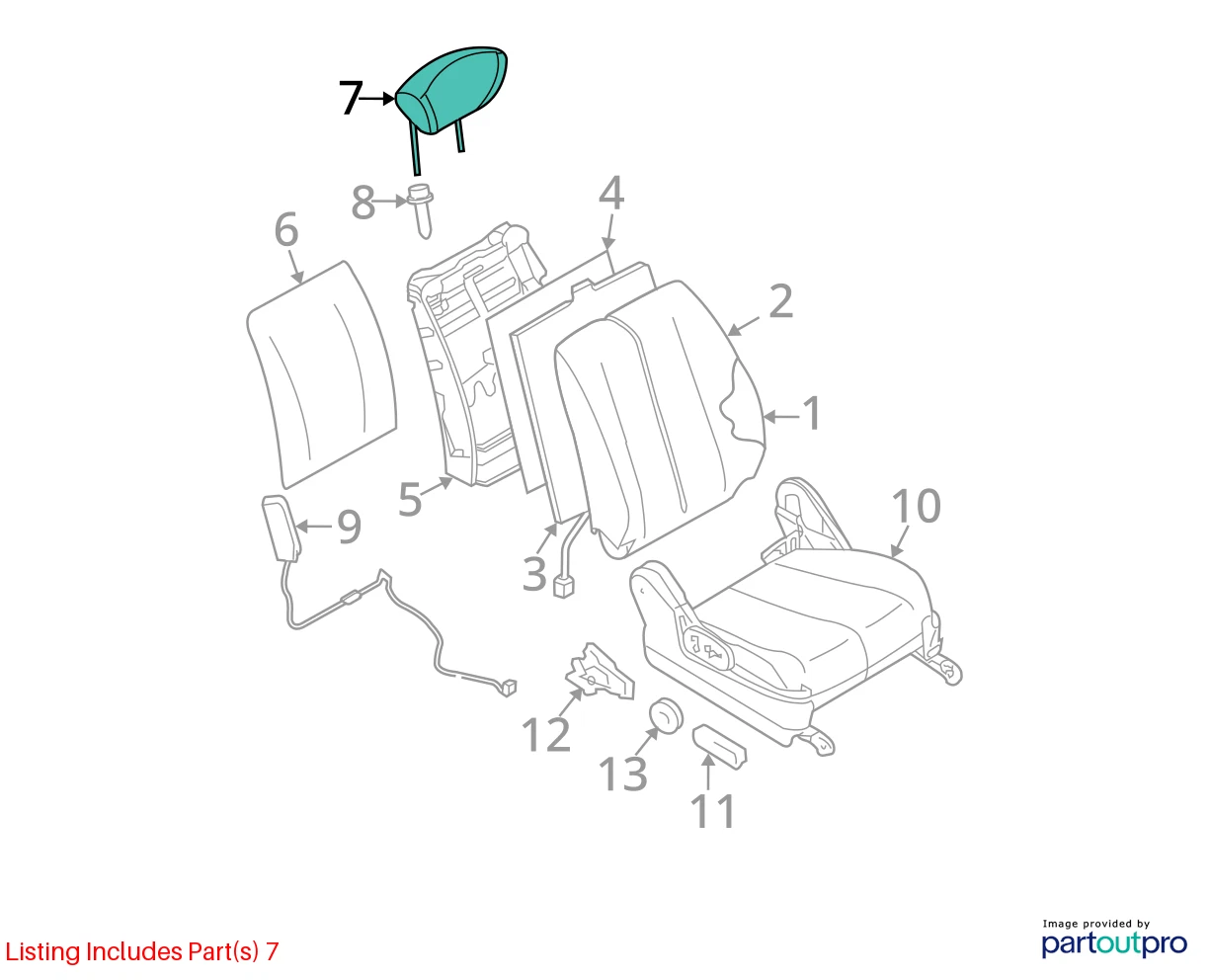 2006 2007 06 07 NISSAN MURANO FRONT LEFT OR RIGH SEAT HEADREST HEAD REST OEM