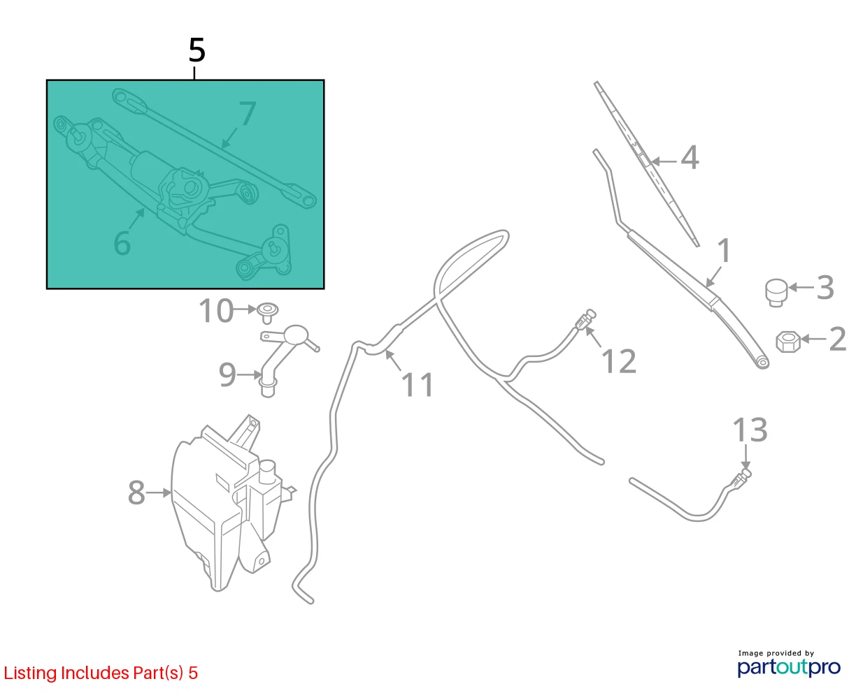 2013-2019 NISSAN SENTRA FRONT WINDSHIELD WIPER MOTOR & LINKAGE 28800-3SG1A OEM