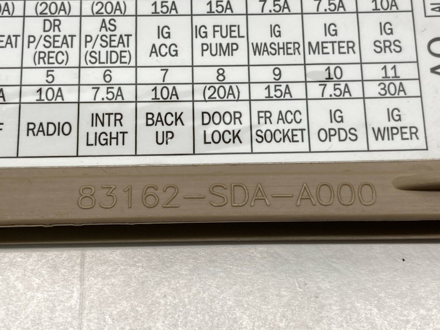 2003 2004 2005 2006 2007 Honda Accord Fuse Box Cover Door Trim Panel Tan OEM