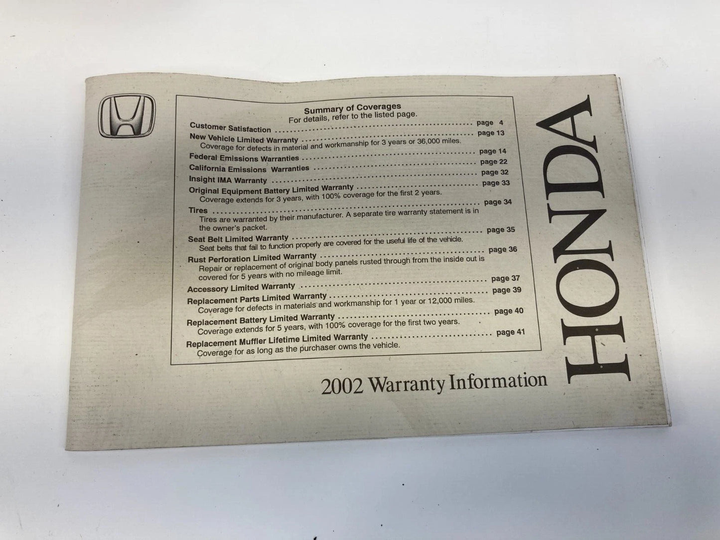 2002 02 HONDA ODYSSEY OWNERS MANUAL USER GUIDE INFOMATION BOOK OEM