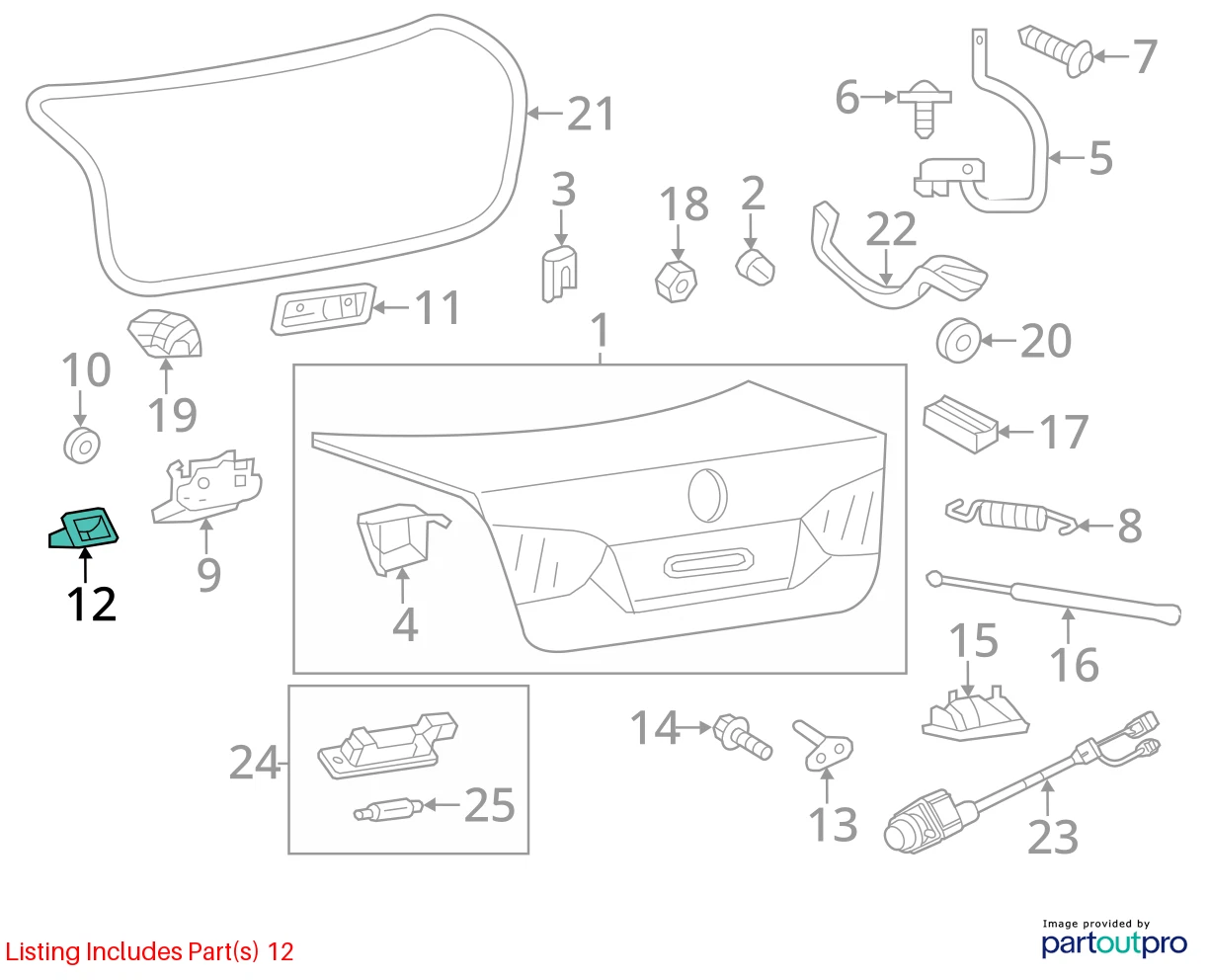 2011-2018 VOLKSWAGEN JETTA SEDAN REAR TRUNK LOCK COVER TRIM ONLY 5C6-827-520