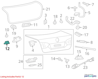 2011-2018 VOLKSWAGEN JETTA SEDAN REAR TRUNK LOCK COVER TRIM ONLY 5C6-827-520
