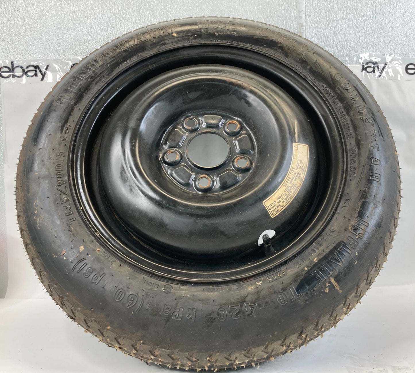 2003-2007 HONDA ACCORD SEDAN EMERGENCY INFLATABLE SPARE TIRE WHEEL 135/90D15 OEM