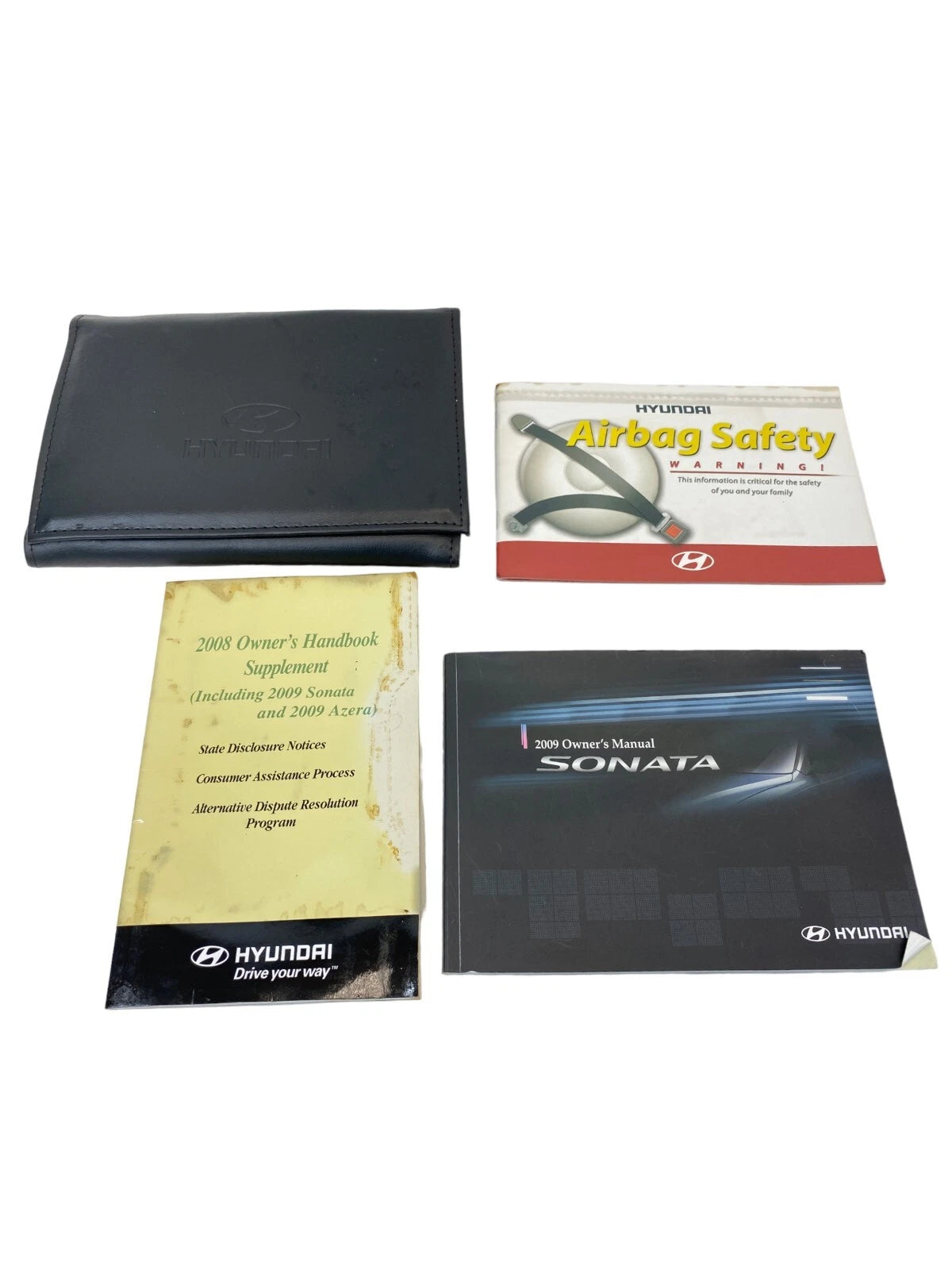 2009 09 HYNDAI SONATA OWNERS OWNER'S MANUAL HANDBOOK SUPPLEMENT SET W/ CASE OEM