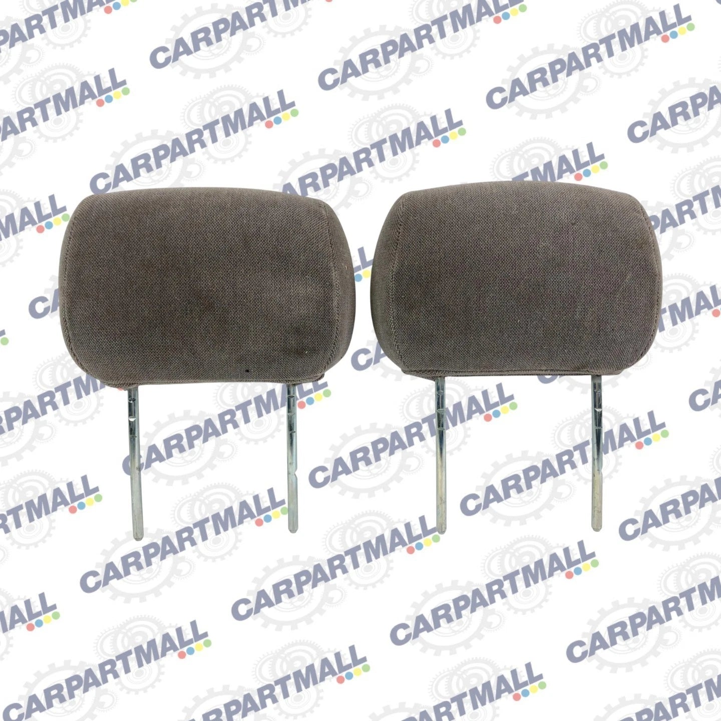 02-04 GMC ENVOY FRONT SEAT HEADRESTS CLOTH MEDIUM DARK PEWTER PAIR SET OF 2 OEM