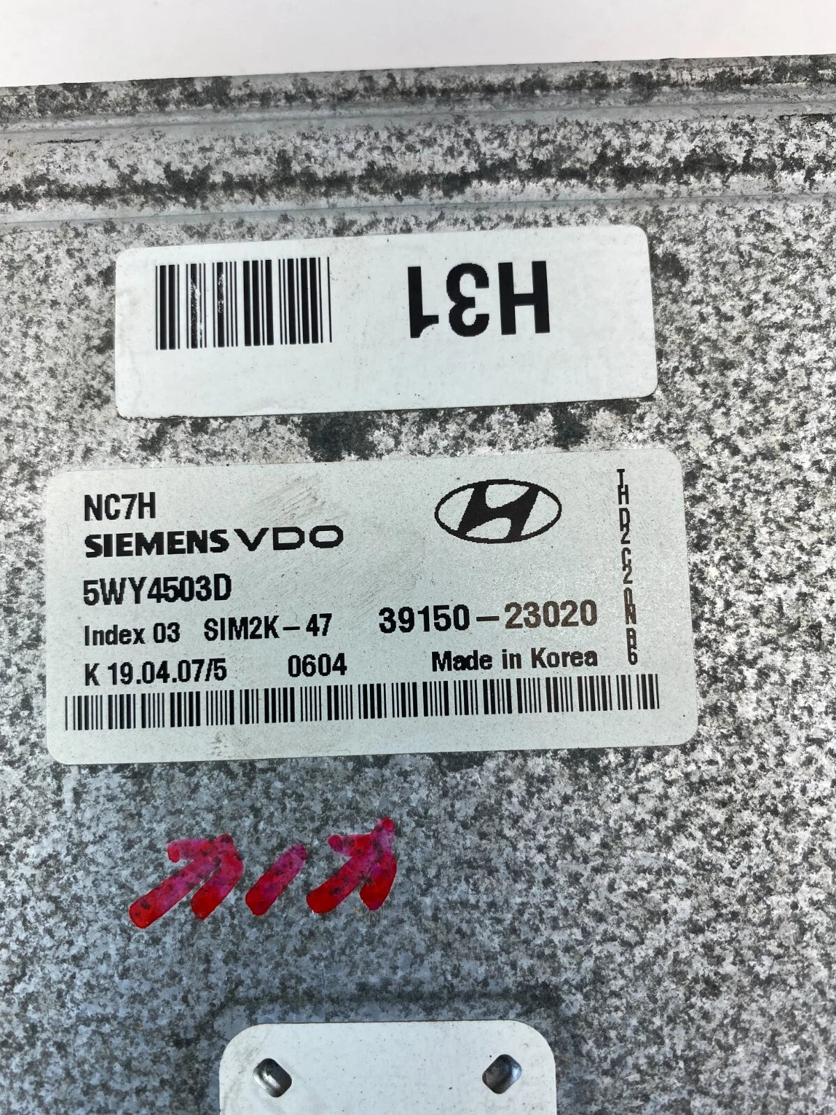 07-10 HYUNDAI ELANTRA 2.0L L4 16V ENGINE CONTROL MODULE UNIT ECU 39150-23020 OEM
