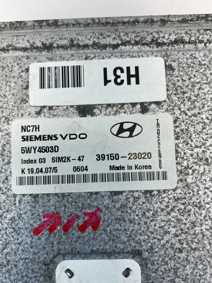 07-10 HYUNDAI ELANTRA 2.0L L4 16V ENGINE CONTROL MODULE UNIT ECU 39150-23020 OEM