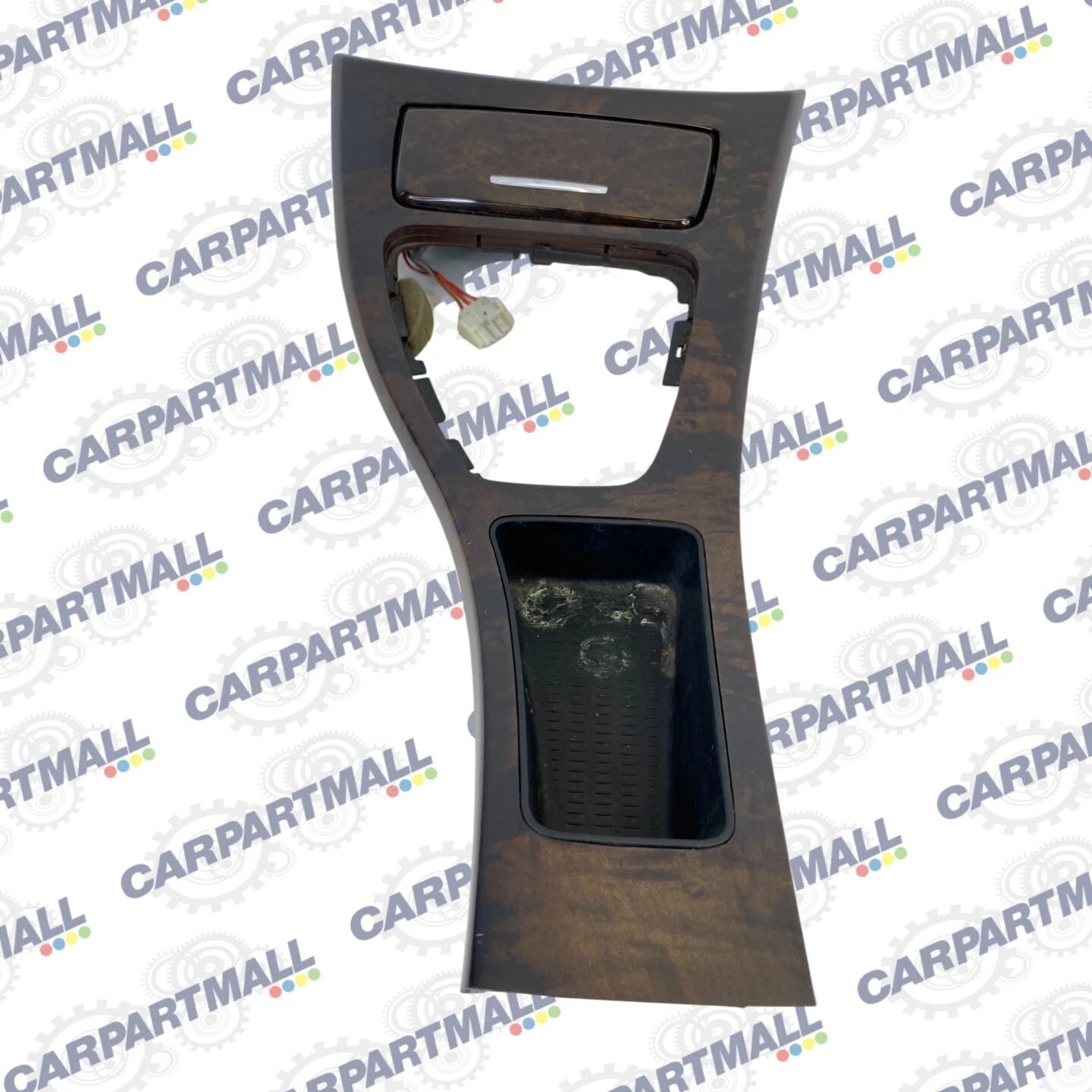 07-12 BMW 328i WALNUT CENTER CONSOLE SHIFT SHIFTER BEZEL PANEL TRIM 7129547 OEM