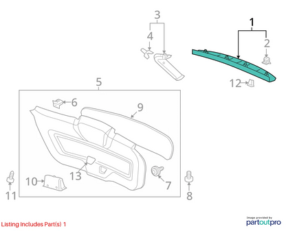 2013-2015 CHEVROLET CAPTIVA SPORT LIFTGATE FINISH TRIM PANEL COVER REAR 20979348