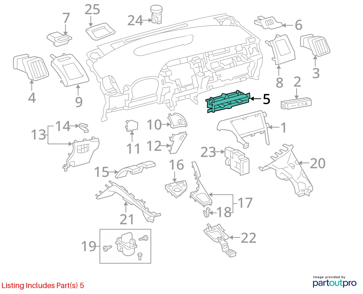 2010-2012 TOYOTA PRIUS FRONT VENTS CENTER DASH AIR VENT OUTLET 55670-47070 OEM