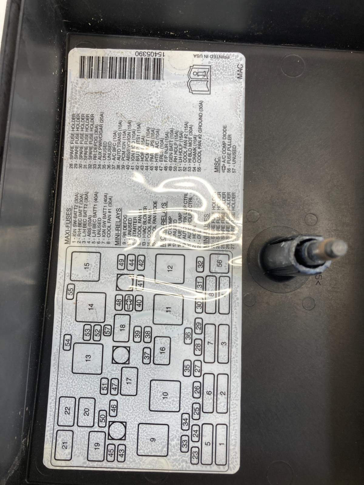 1999-2004 Pontiac Grand Am 2.2L Engine Fuse Box Box Cover Lid Cap 15405390 OEM