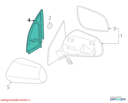 03-07 NISSAN MURANO FRONT RIGHT PASSENGER INNER DOOR MIRROR COVER 80292-CA000