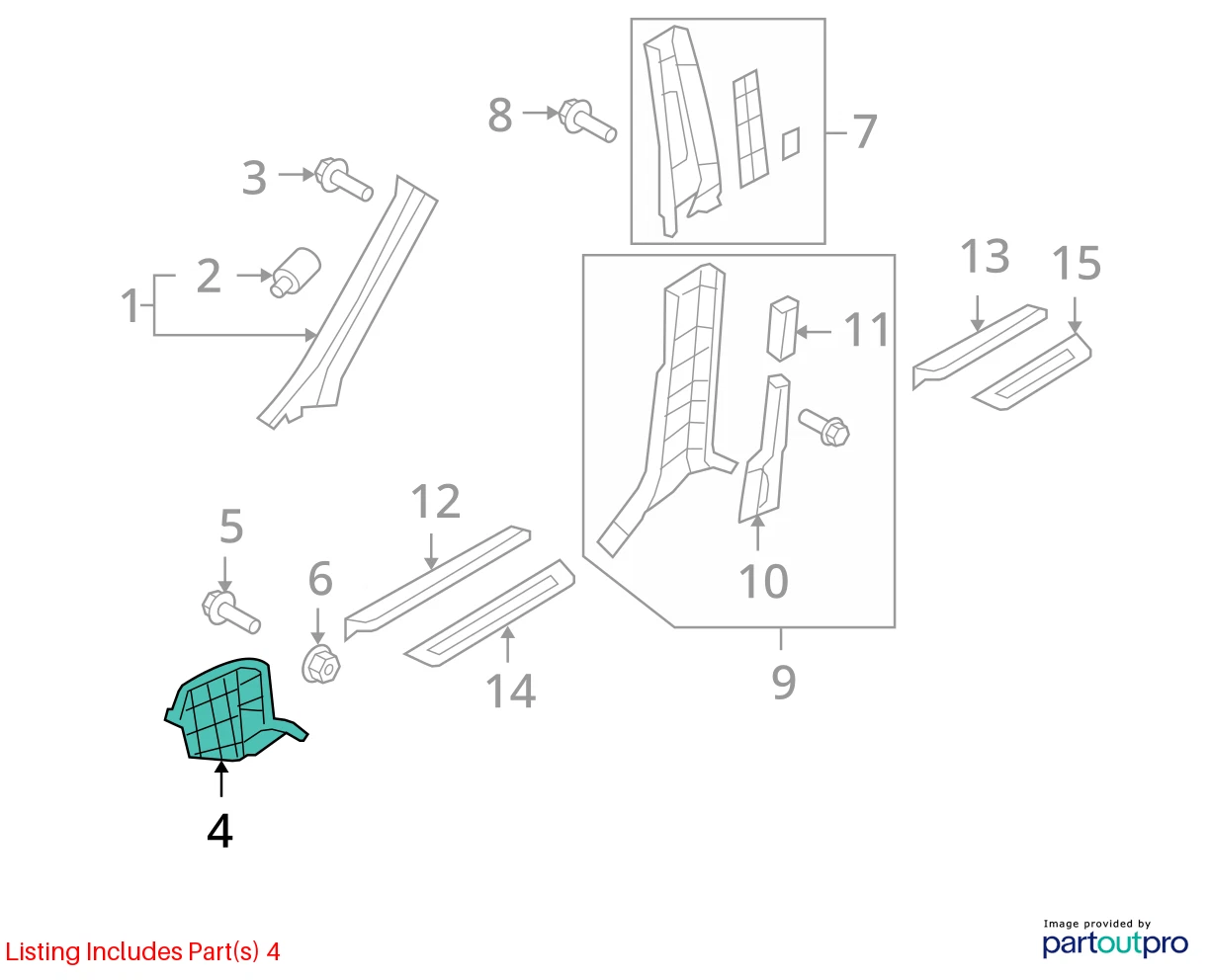 10-12 HYUNDAI SANTA FE LH DRIVER SIDE DASH COWL KICK PANEL TRIM 85823-0W000 OEM