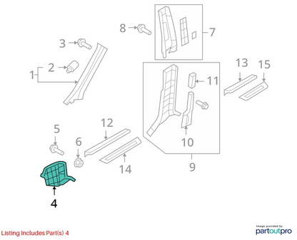 10-12 HYUNDAI SANTA FE LH DRIVER SIDE DASH COWL KICK PANEL TRIM 85823-0W000 OEM