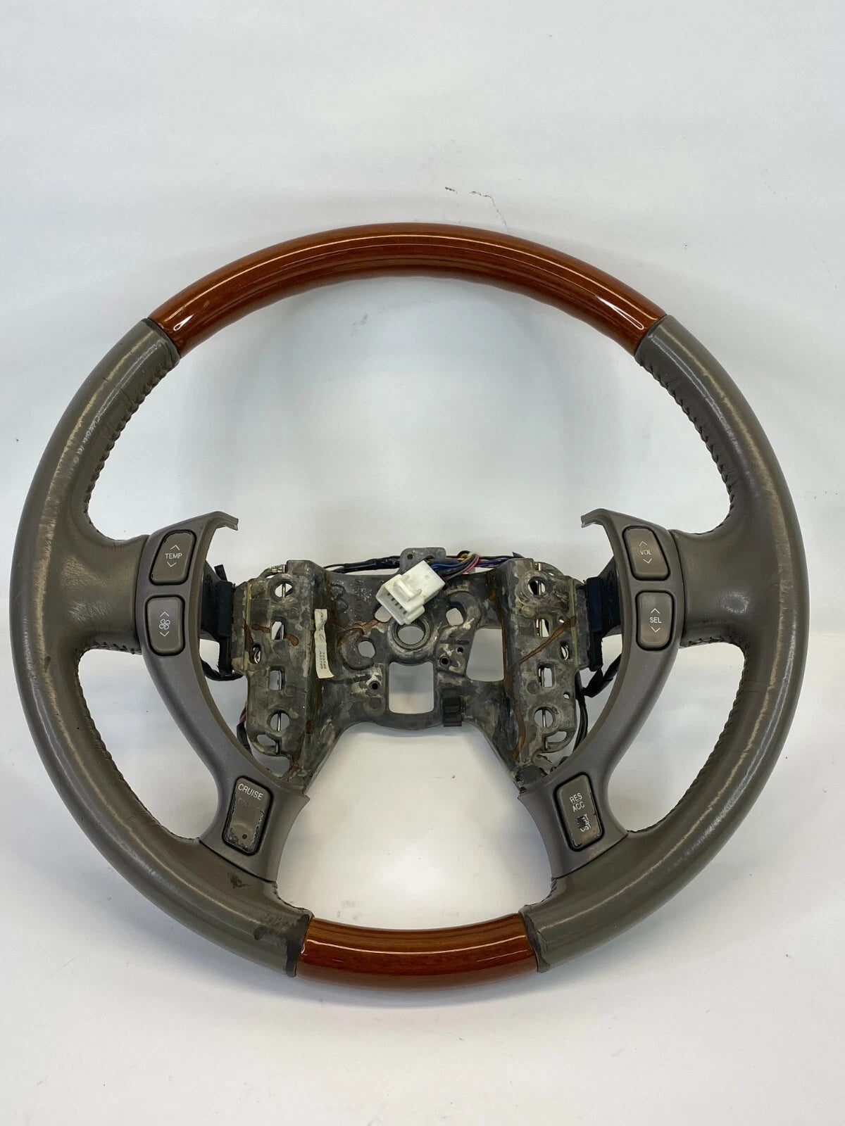 2000-2005 CADILLAC DEVILLE STEERING WHEEL LEATHER & WOOD 16761299 OEM