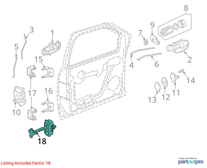 06-09 CHEVROLET TRAILBLAZER FRONT RIGHT DOOR CHECK STRAP STOPPER HINGE 15929399