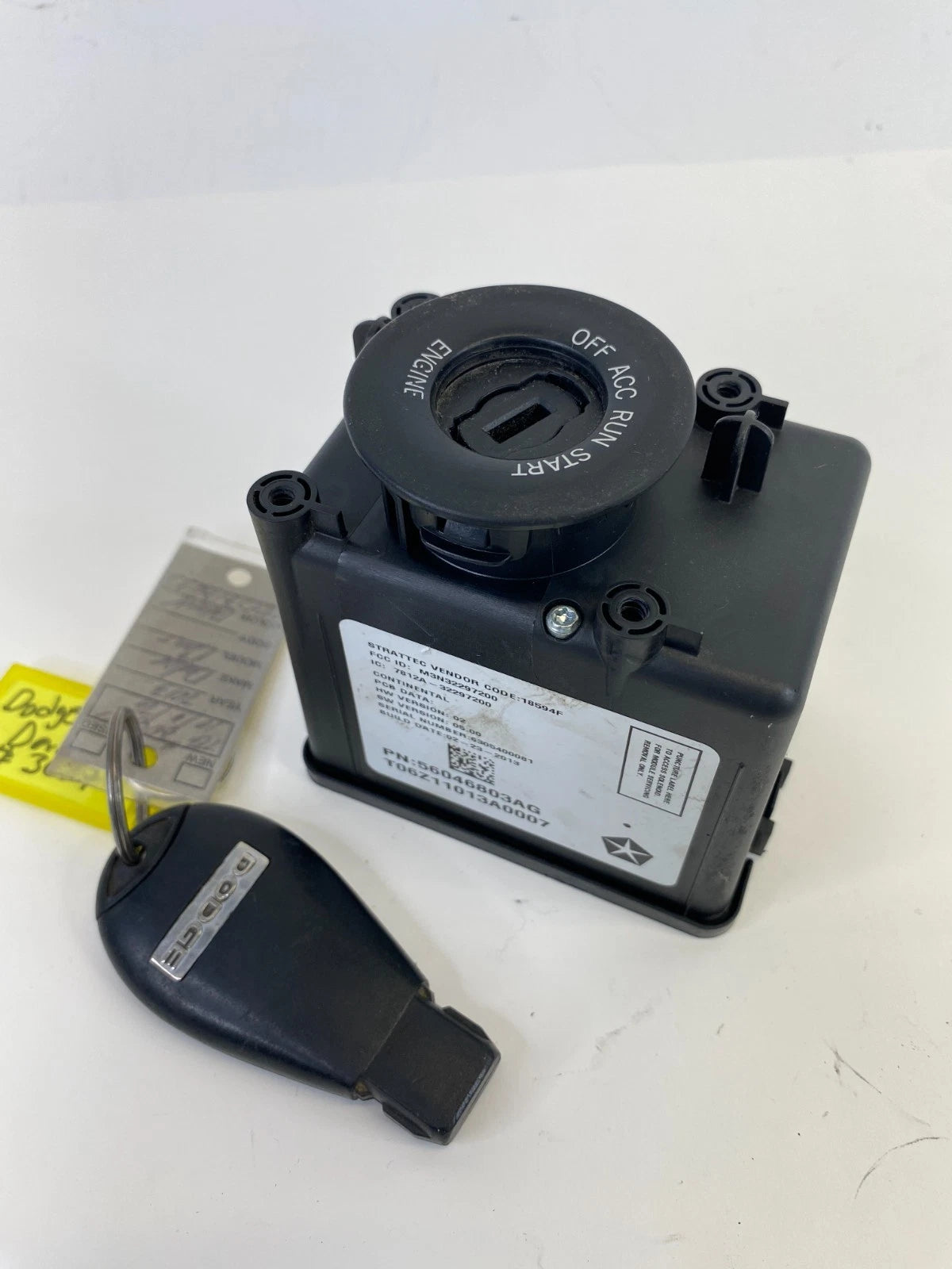 2013-2016 DODGE DART IGNITION SWITCH CONTROL RECEIVER NODE W/ KEY 56046803AG OEM