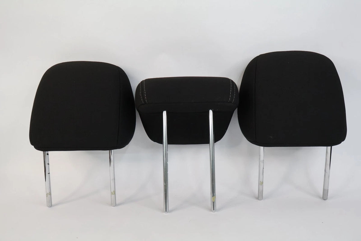 2012 2013 KIA SOUL REAR SEAT HEADREST SET OF 3 BLACK CLOTH LEFT RIGHT CENTER OEM
