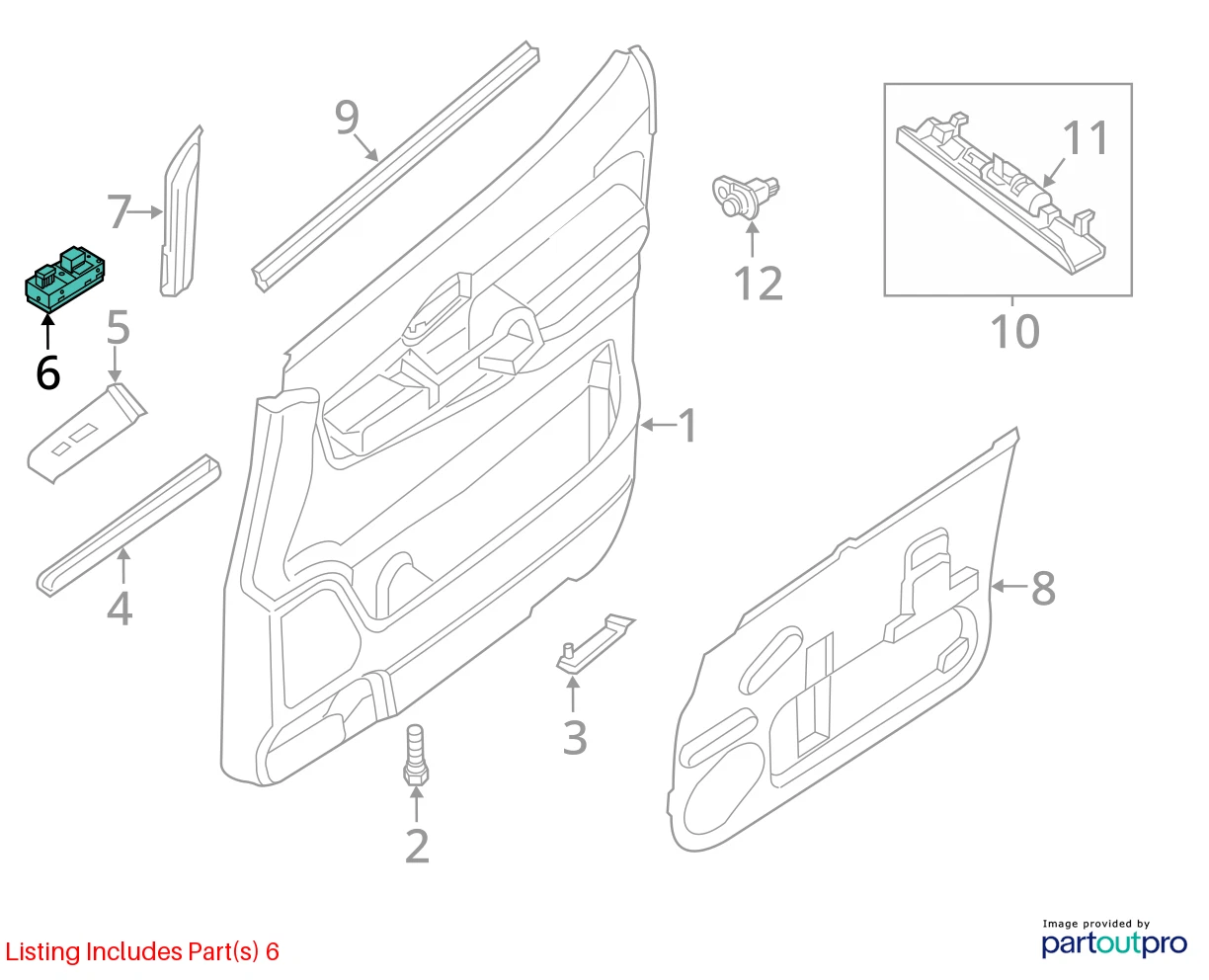 2007-2013 NISSAN ALTIMA FRONT RIGHT PASSENGER WINDOW LOCK SWITCH OEM