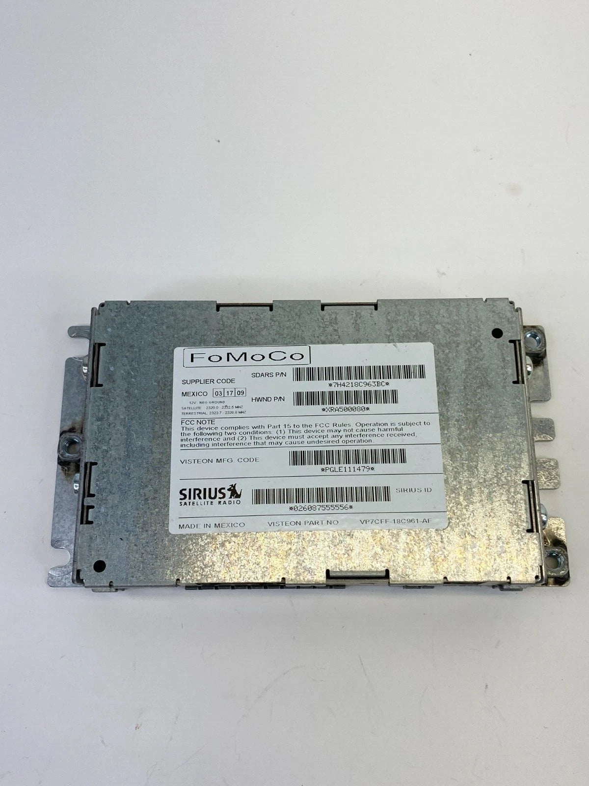 2007-2011 RANGE ROVER SPORT SIRIUS SATELLITE RADIO RECEIVER CONTROL MODULE UNIT