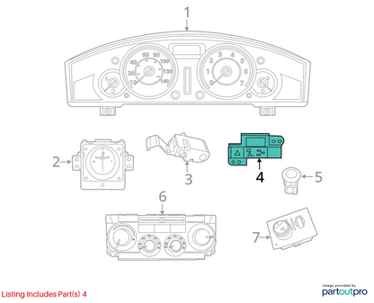 09 10 CHRYSLER TOWN & COUNTRY DASH HAZARD ESP OFF CONTROL SWITCH 68025899AA