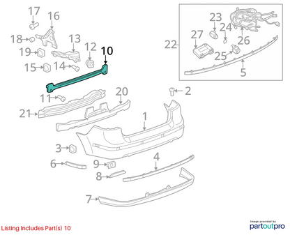 2003-2007 SAAB 9-3 CONVERTIBLE REAR CENTER BUMPER COVER BRACKET HOLDER 12830169
