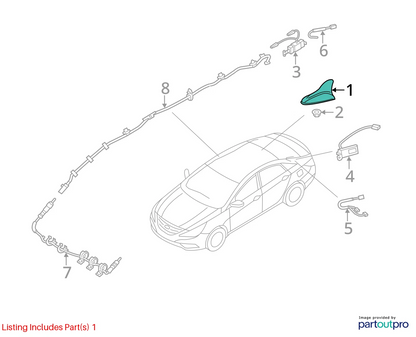2011-2015 HYUNDAI SONATA ROOF MOUNT SHARK FINN ANTENNA 96250-3Q000SV OEM