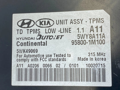 2010-2013 KIA FORTE TIRE PRESSURE MONITOR CONTROL MODULE UNIT COMPUTER TPMS
