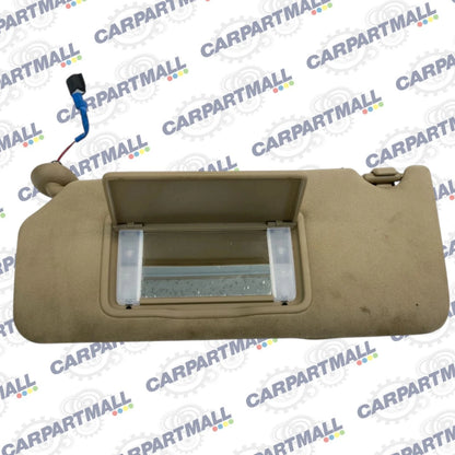 08-10 HONDA ACCORD DRIVER LEFT SUN VISOR SHADE W/ MIRROR ILLUMINATED IVORY OEM