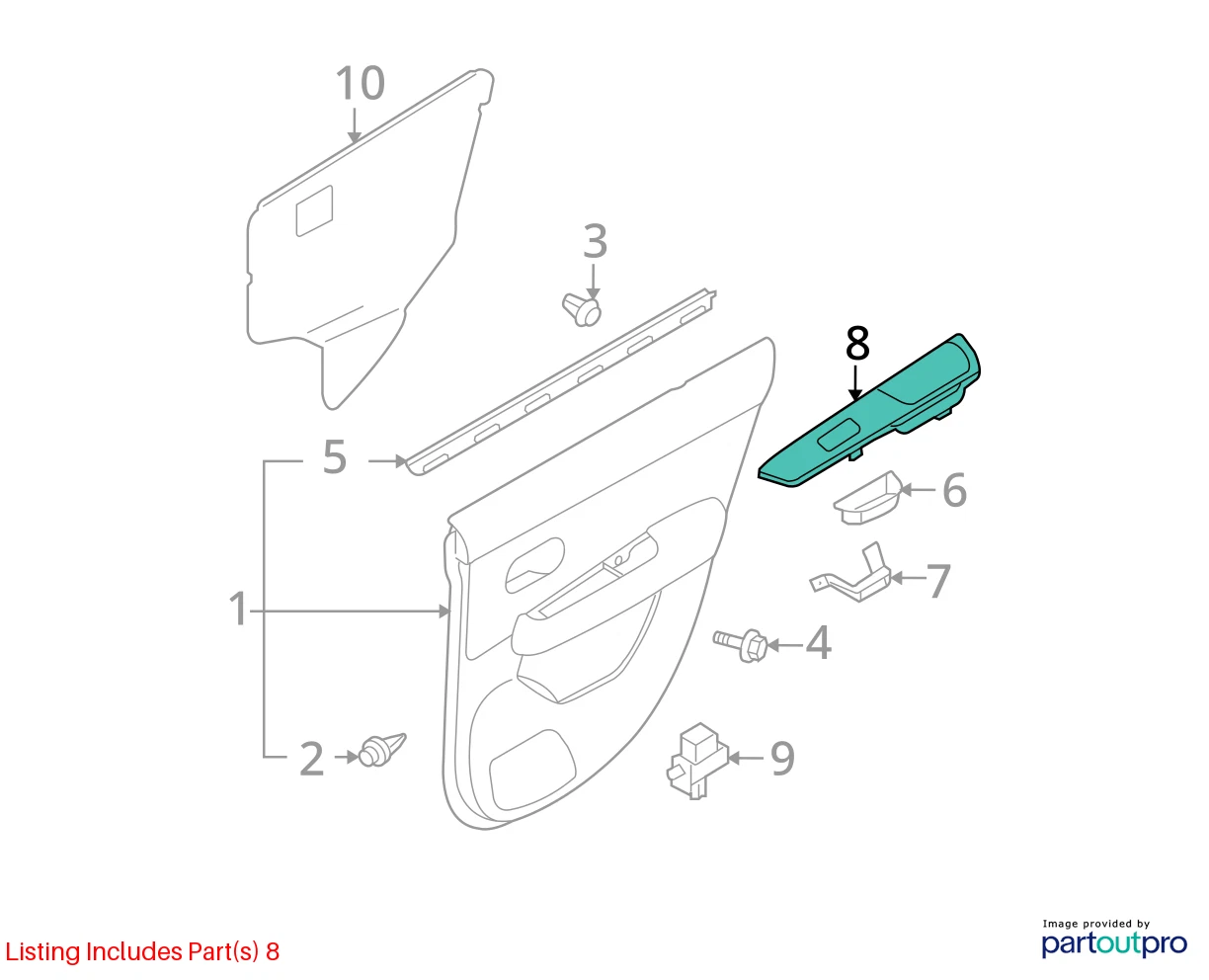2007-2009 NISSAN VERSA REAR LEFT BACK SIDE WINDOW SWITCH 82961-EM31A OEM