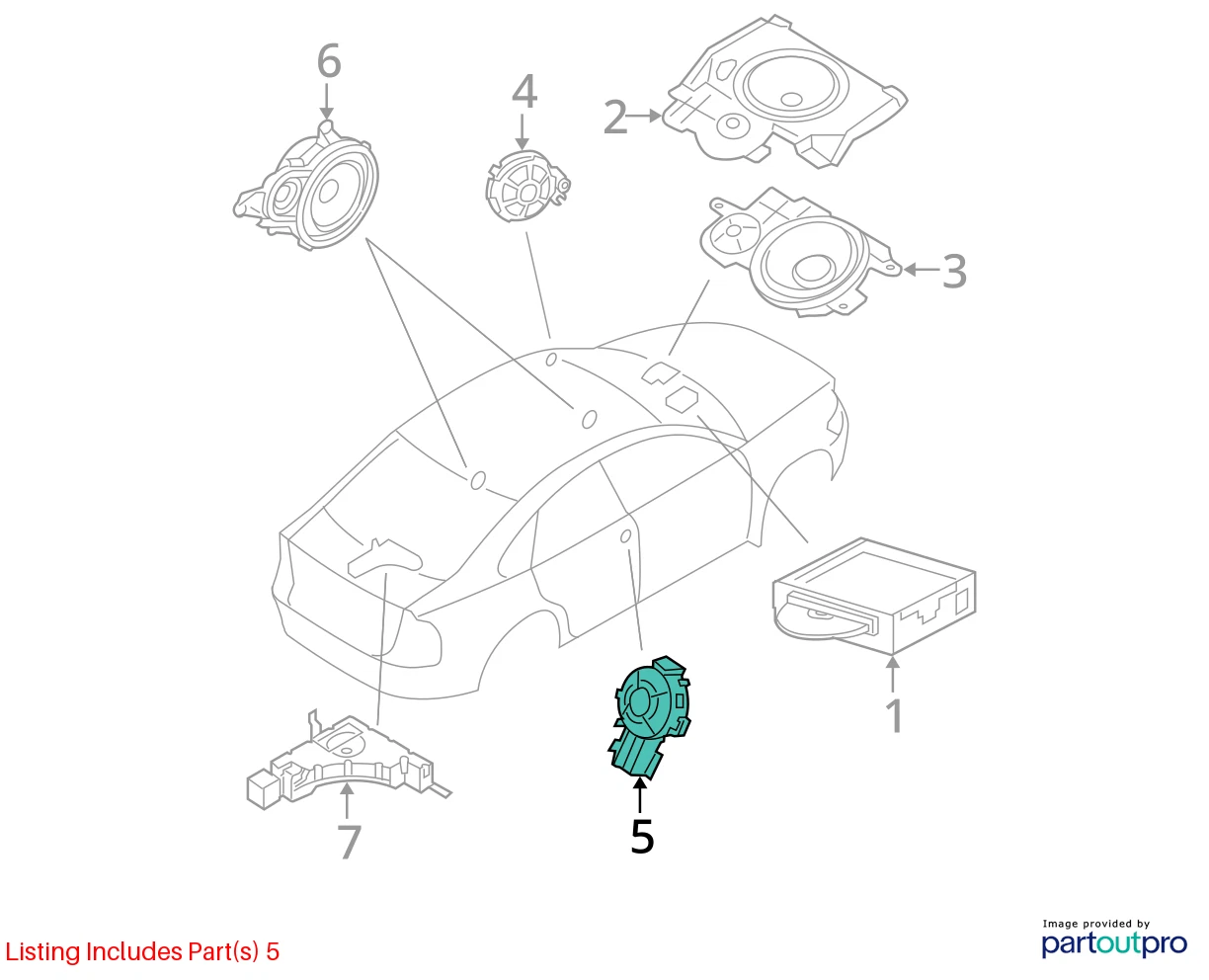 2006-2011 VOLVO S40 REAR LEFT DRIVER SIDE DOOR TWEETER SPEAKER LOUDSPEAKER OEM