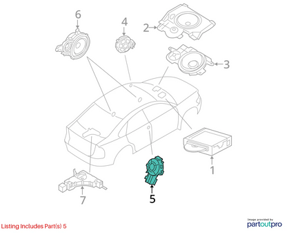 2006-2011 VOLVO S40 REAR LEFT DRIVER SIDE DOOR TWEETER SPEAKER LOUDSPEAKER OEM