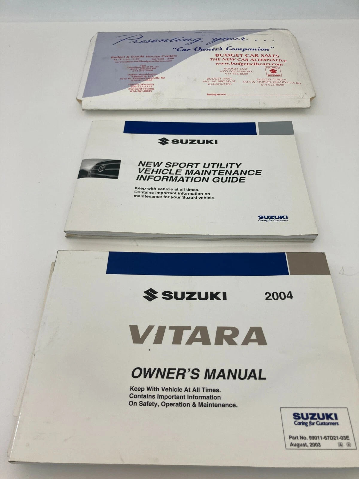 2004 04 SUZUKI VITARA LX OWNERS MANUAL INFORMATION GUIDE BOOK SET OEM