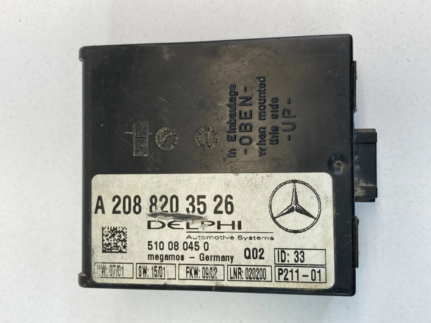 99-03 MERCEDES-BENZ CLK 430 ANTI THEFT ALARM CONTROL MODULE UNIT 2088203526 OEM