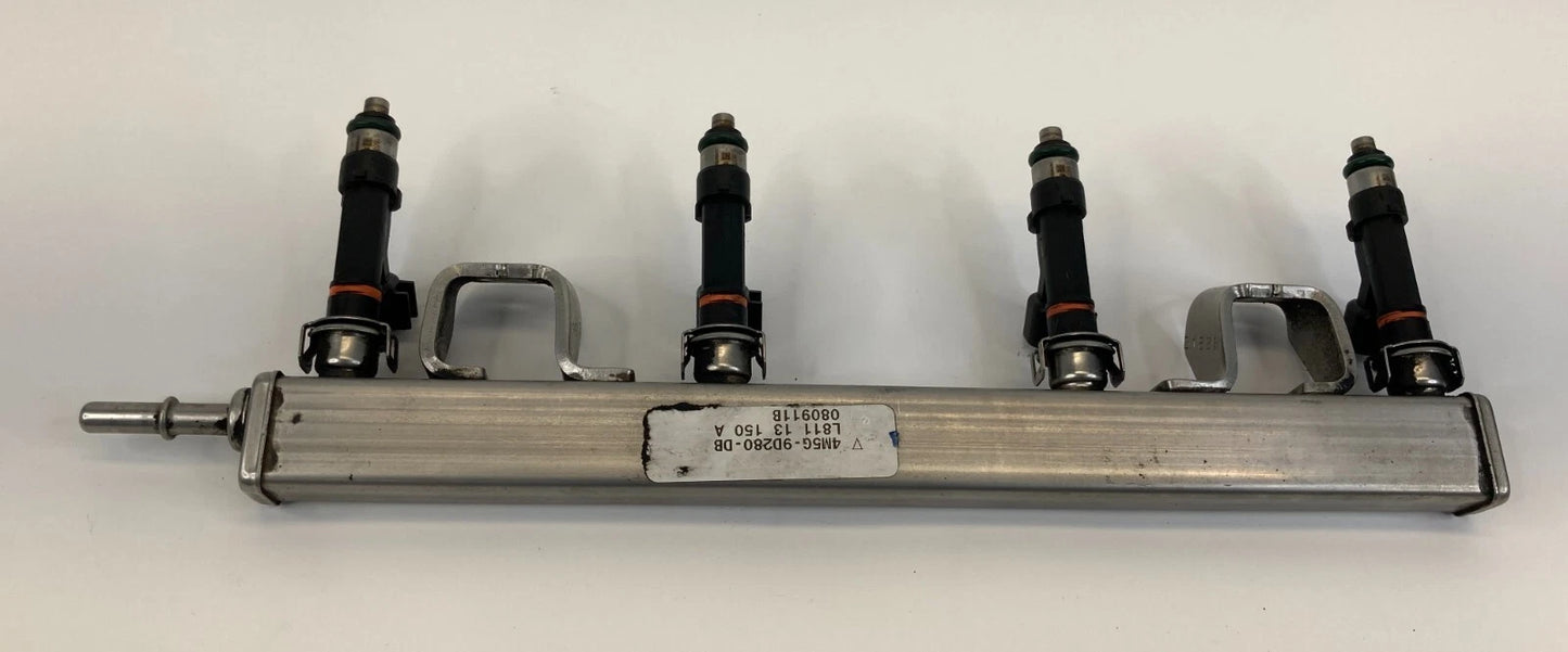 08-11 FORD FOCUS 13-20 FUSION AT FUEL INJECTION RAIL W/ INJECTORS 4M5G9D280D OEM