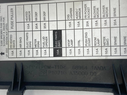 09-14 NISSAN MURANO DASH INTERIOR CABIN PANEL FUSE BOX DOOR COVER 68964-1AA0A