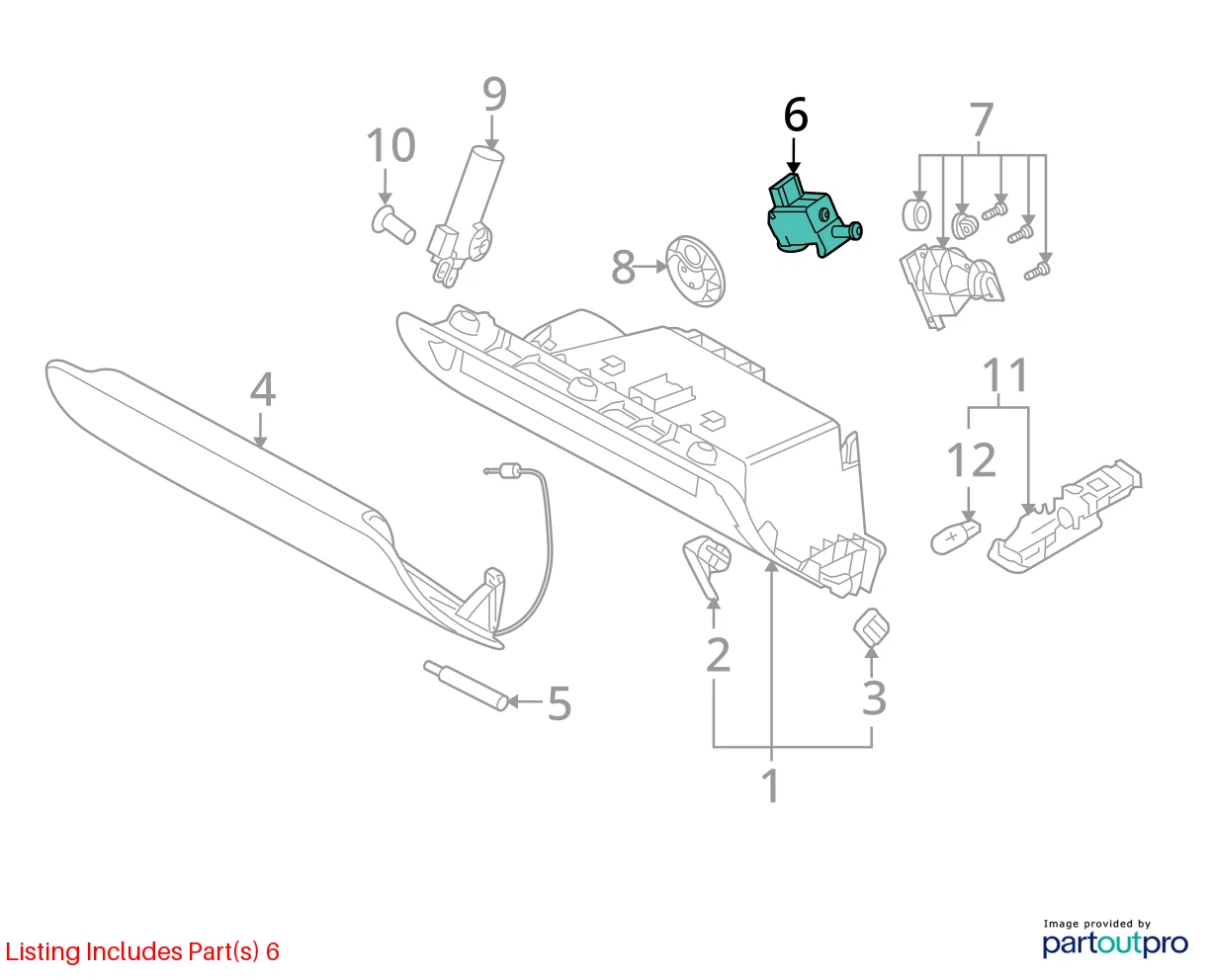 05-11 AUDI A6 QUATTRO GLOVE BOX DOOR RELEASE ACTUATOR MOTOR UNIT 3B0959782A OEM