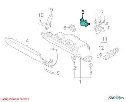 05-11 AUDI A6 QUATTRO GLOVE BOX DOOR RELEASE ACTUATOR MOTOR UNIT 3B0959782A OEM