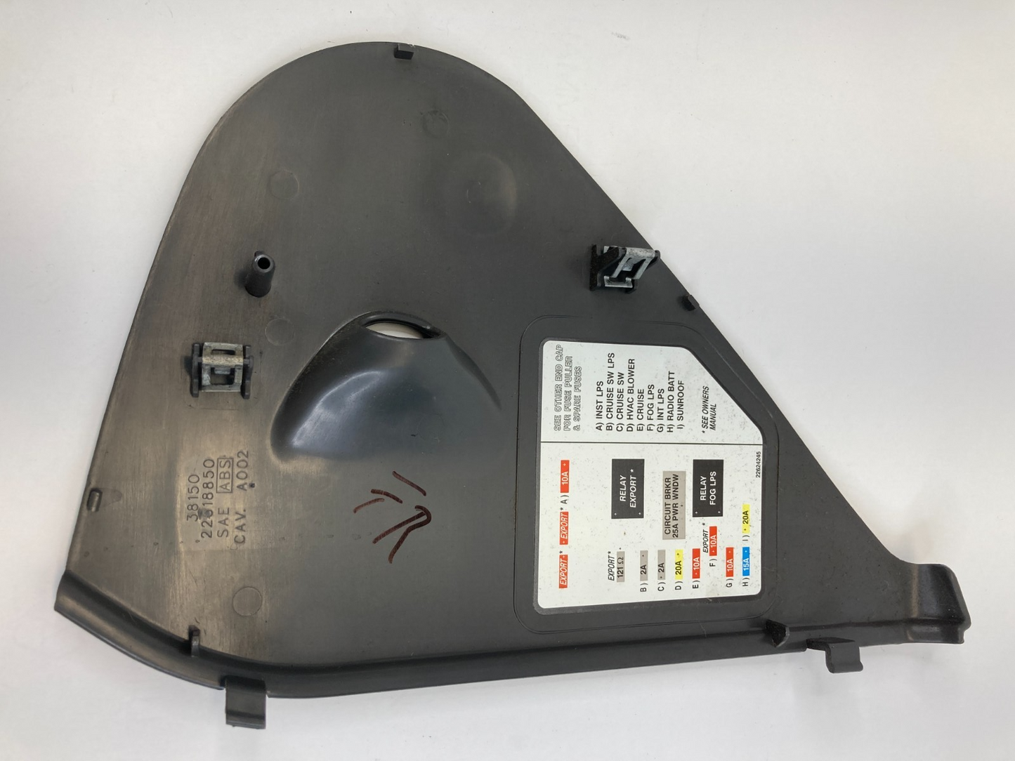 2002-2005 Pontiac Grand Am Dash Right Side Fuse Box End Cap Trim Cover 22618850