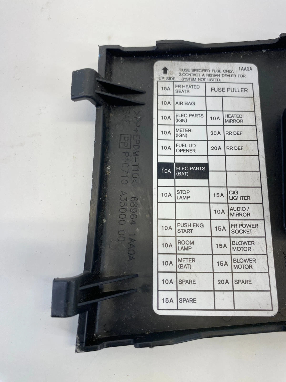 09-14 NISSAN MURANO DASH CABIN FUSE BOX FUSE BOX ACCESS TRIM 68964-1AA0A OEM