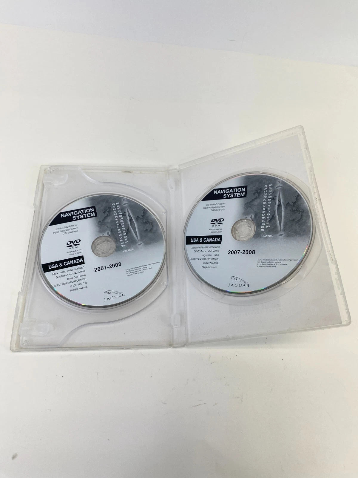 2007 2008 Jaguar Navigation System DVD WEST Map USA Canada 6W83-10E898-BD OEM