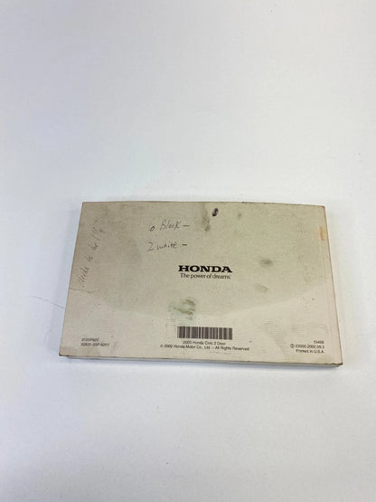 2003 03 HONDA CIVIC COUPE 2-DR OWNERS MANUAL GUIDE BOOK OEM