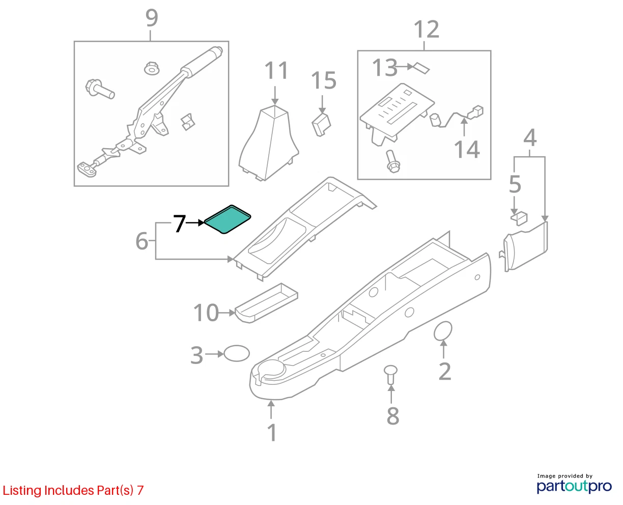 2009-2011 CHEVROLET AVEO5 CENTER CONSOLE FLOOR STORAGE TRAY MAT 96966772 OEM