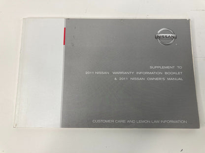 2011 Nissan Maxima Owners Manual Warranty Information Guide Book Set OEM